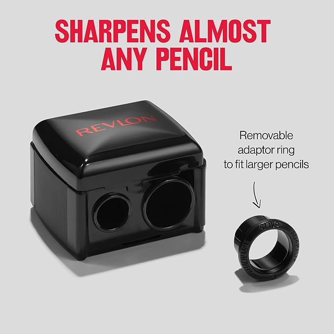 Revlon Universal Points Sharpener for Wooden & Plastic Makeup Pencils, Fits Small to Large Sizes, Easy to Clean, 1 Count (Pack of 2)