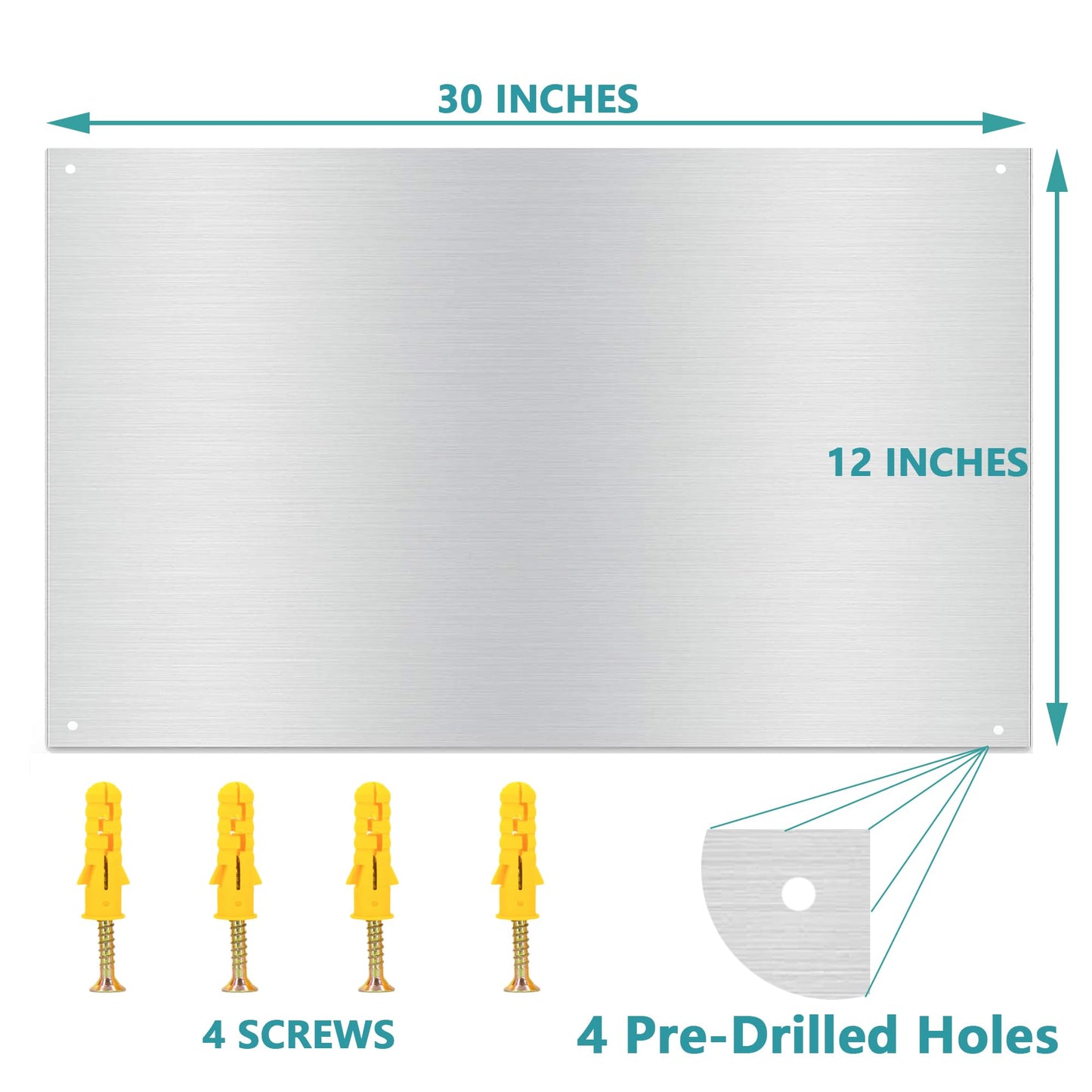 12" By 30" Stove Backsplash Splatter Guard Range Hood Back splash Wall Shield Metal Panel, Easy Clean and Install, Stainless Steel (12" x 30")