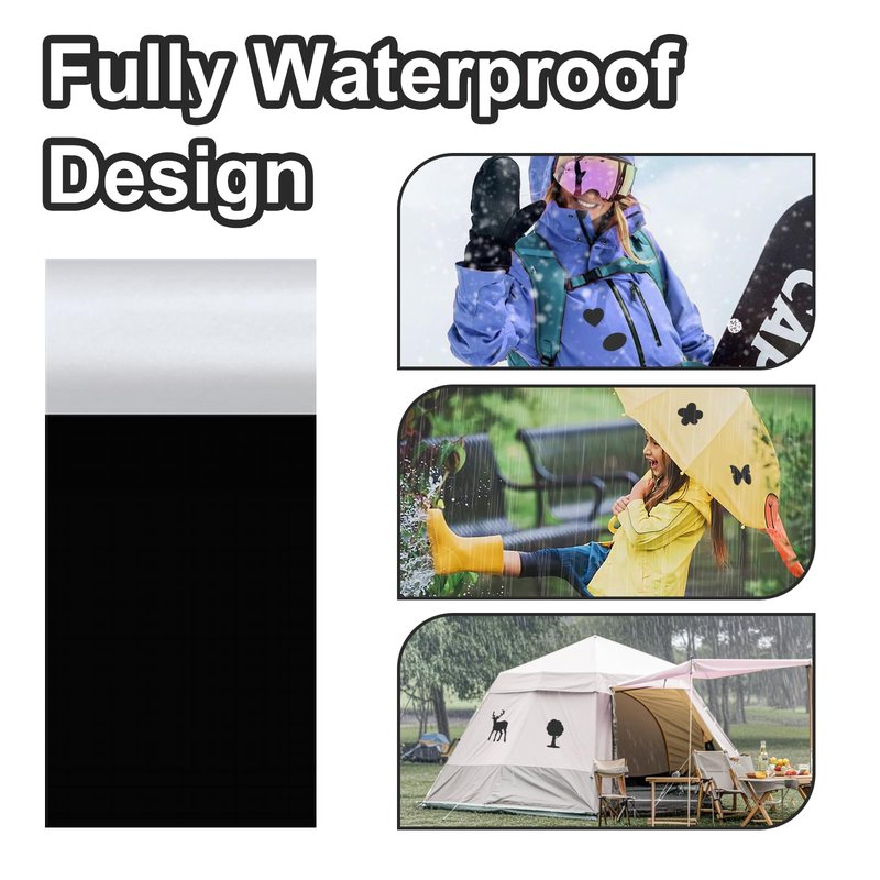 Waterproof Fabric Repair Tape Tent Repair Kit - 78.8 x 3 Inches Outdoor Gear Tenacious Fix Tape Self Adhesive Nylon Patches for Clothes, Tent, Down Jacket, Backpack, Black