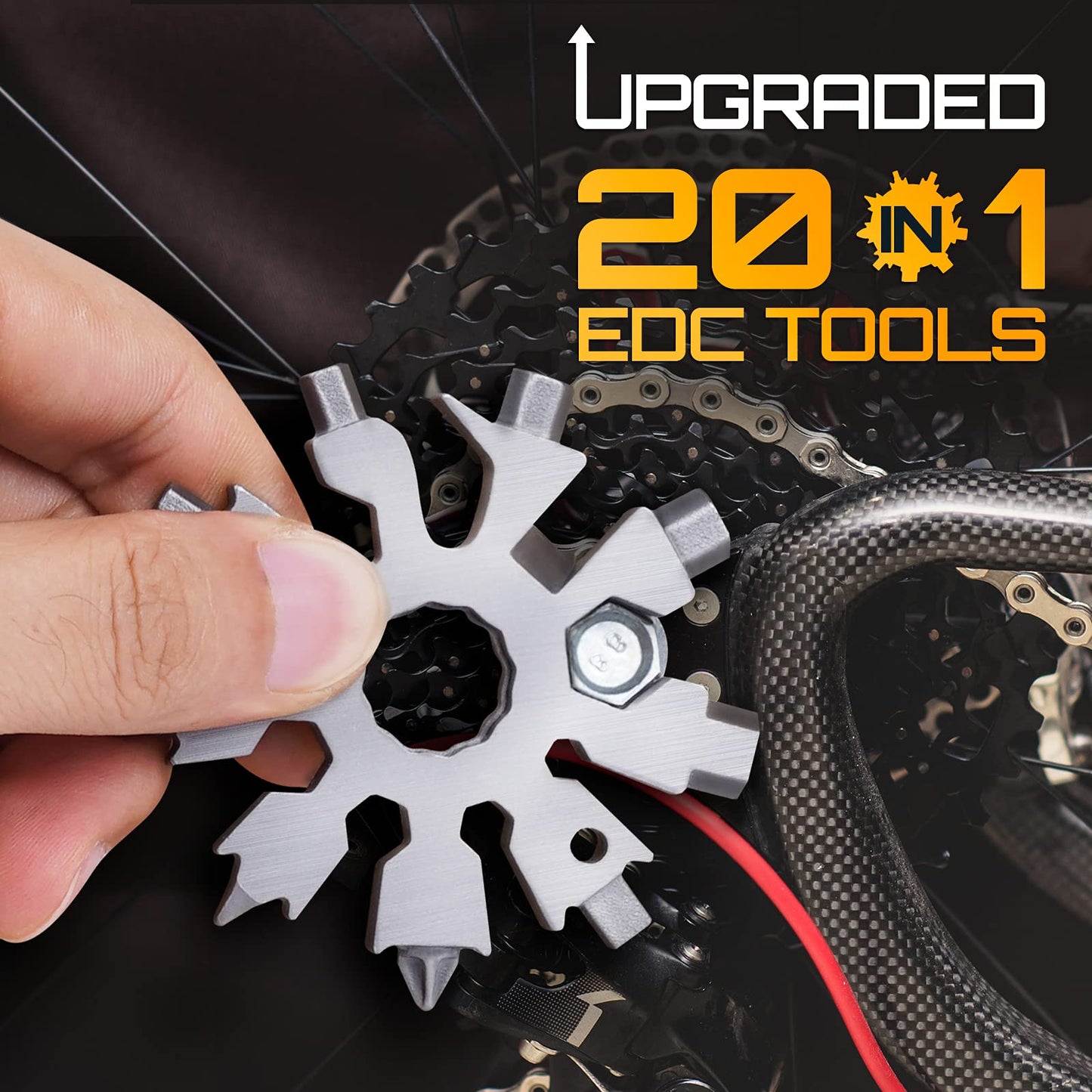 Snowflake Multi Tools Gifts for Men - Stocking Stuffers for Men Dad Teens Women 20-in-1 Pocket Size Portable Cool Gadgets with Screwdriver Bottle Opener Unique Mini Tool Christmas Birthday Gift, 2Pack