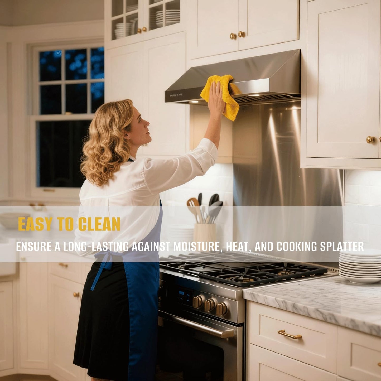 Simetro 24" x 36" Magnetic Stainless Steel Stove Backsplash, Brushed Metal Wall Protector for Kitchen, Ultra Flat Splatter Guard Panel with 4 Pre-Drilled Holes, Easy to Install & Clean, Heat Resistant