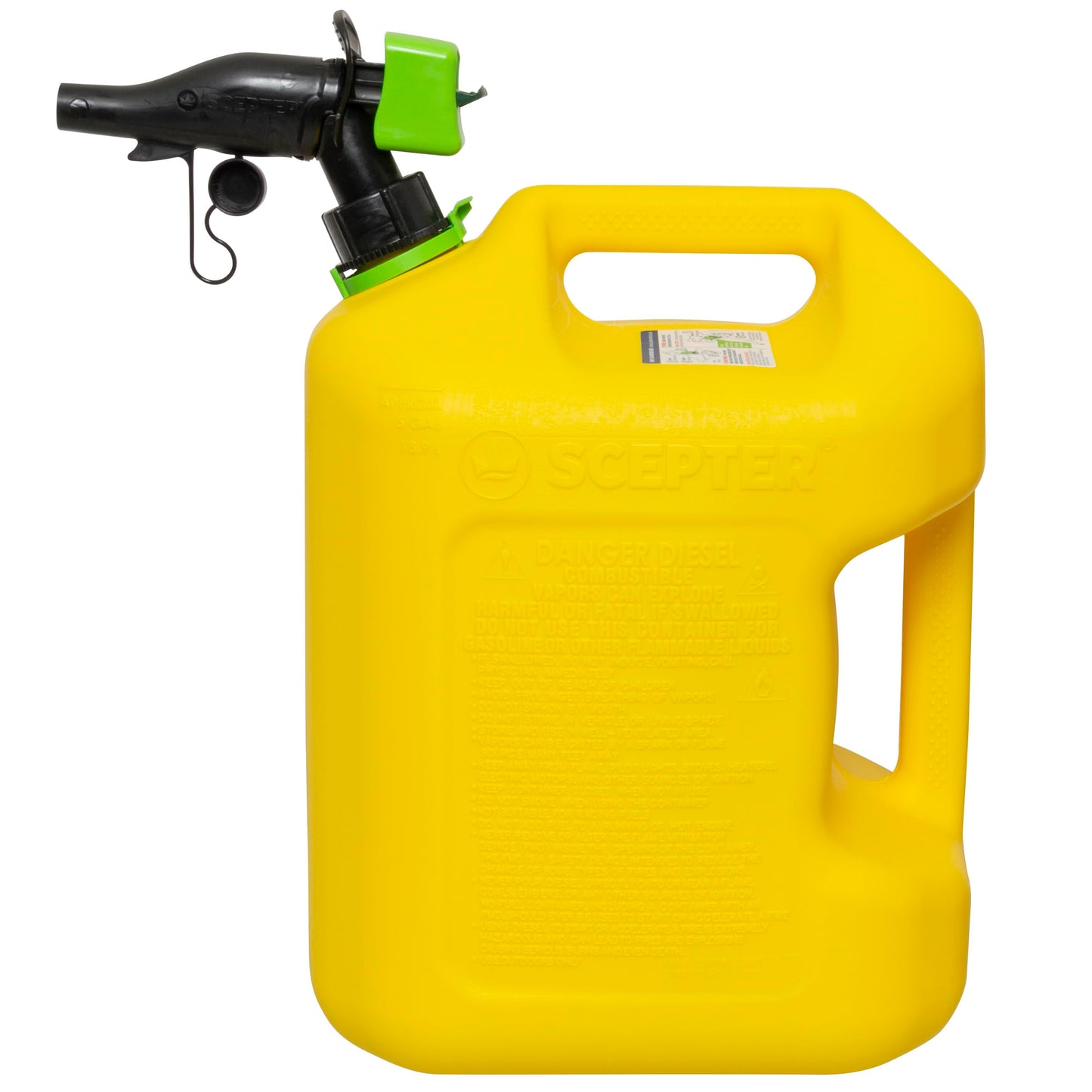 Scepter FSCD552 Fuel Container with Spill Proof SmartControl Spout, Yellow Diesel Can, 5 Gallon