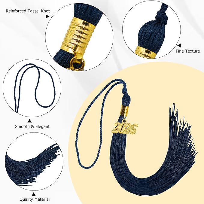 GraduationMall Single&Multiple Color Graduation Tassel with 2026 Year Charm 9"