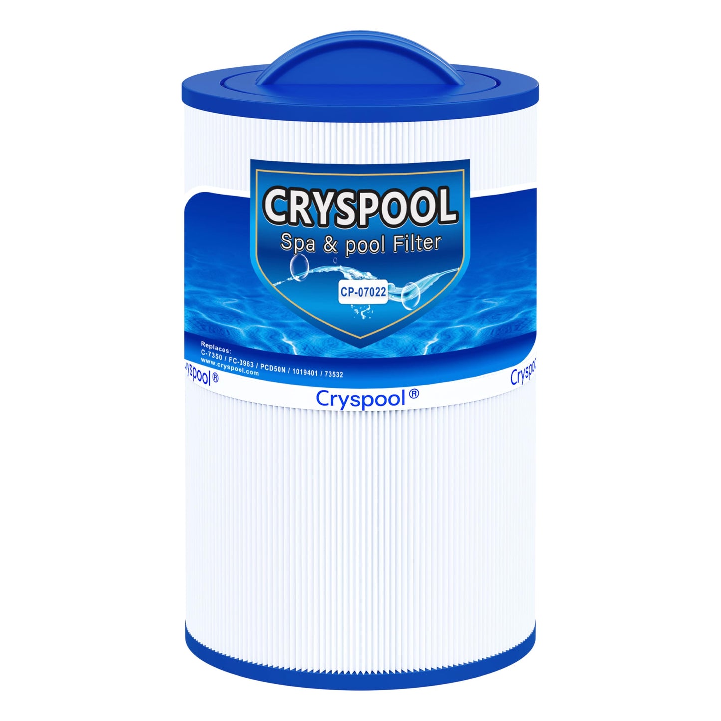 Cryspool® 07022 Filter Compatible with Caldera 50, Caldera Spas, C-7350, 1019401, 73532, PCD50N, FC-3963, 50 Sq. Ft Spa Filter Cartridge, 1 Pack