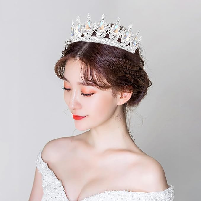 YOUlDIANZI Queen Crown Rhinestone Wedding Crowns and Tiaras for Women Costume Party Hair Accessories Princess Birthday Crown Crystal Bridal Crowns