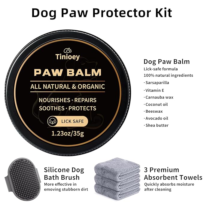 Dog Paw Cleaner for Large Dogs With 3 Towels & Bath Brush, Muddy Foot Washer for Pets