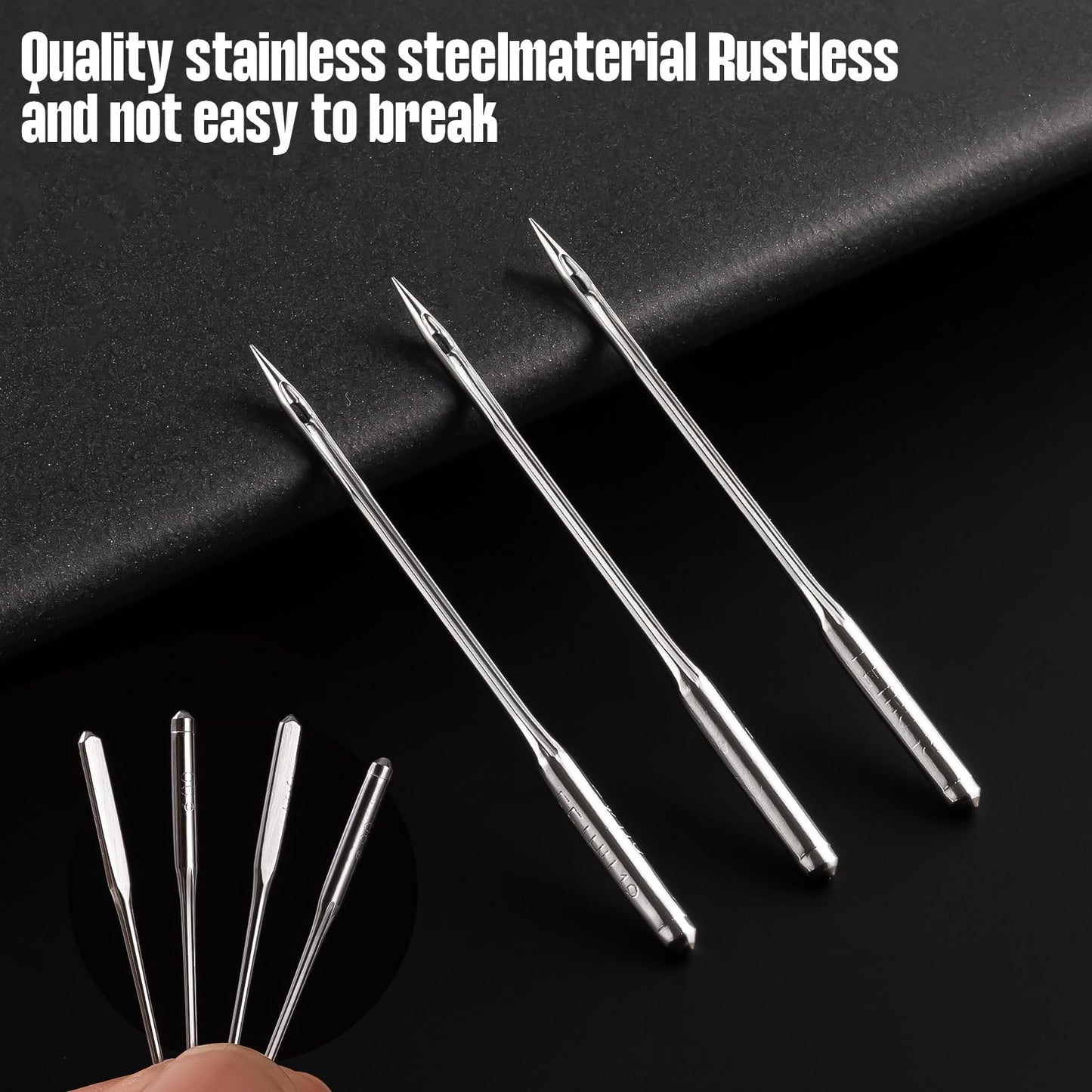 60 PCS Heavy Duty HAX1 Needles, Size 90/14 100/16 110/18, Universal Compatible with Home Sewing Machine, Ideal for Leather, Jeans, Canvas, Thick Fabric