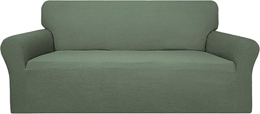 Easy-Going 100% Waterproof Couch Cover, Dual Waterproof Sofa Cover, Stretch Jacquard Sofa Slipcover, Leakproof Furniture Protector for Kids, Pets, Dog and Cat (Oversized Sofa, Grayish Green)