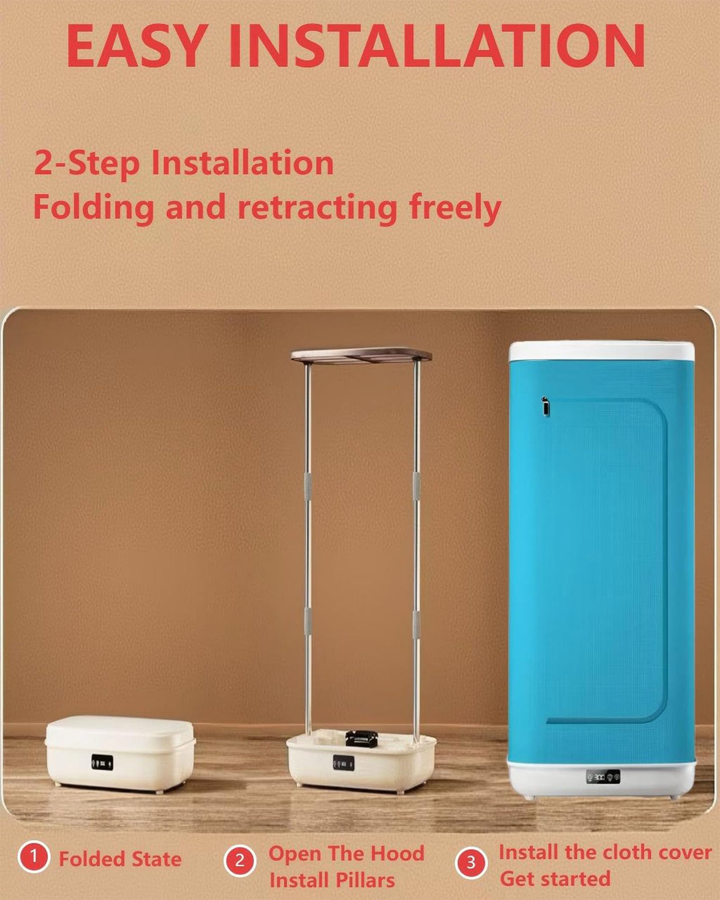 Aptovpvp Portable Dryer, Dry Clothes Machine，Mini Clothes Care Machine With Remote Control, Fast/Easy To Use/Small, Suitable For Small Spaces, Apartments, Rvs And Dormitories