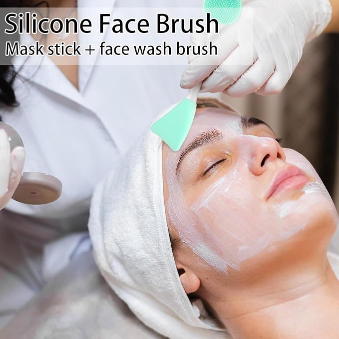 Facial Cleansing Brush,3 in 1 Silicone Face Mask Brush, Face Scrubber for Exfoliating,Deep Pore Cleansing,DIY Mask