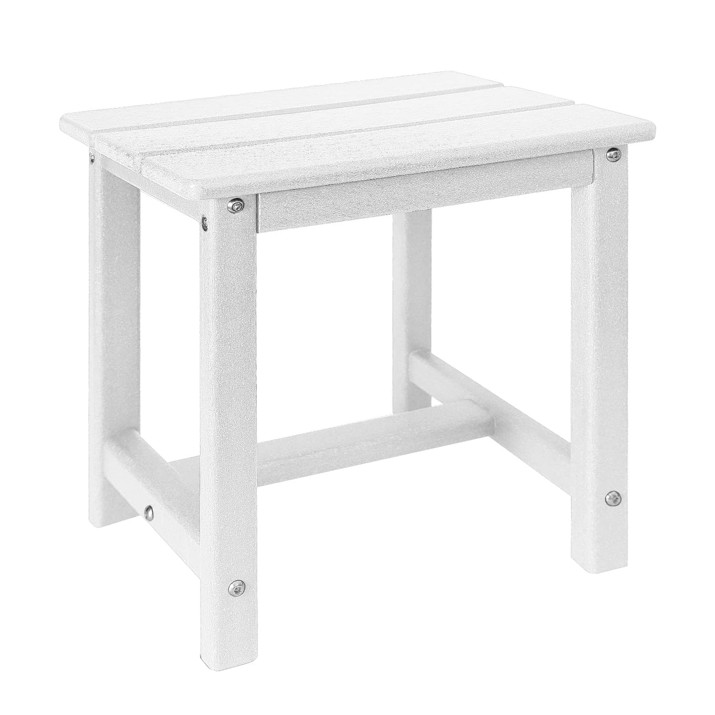 GARDENSTAR Adirondack Square Side Table,one-Tier Outdoor end Table, Patio Side Table for Pool,Porch,Backyard,Relaxing Companion (White)