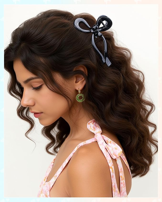 4 PCS Bow Hair Clips for Women Bow Claw Clip 5" Extra Large Hair Claw Clips for Thick and Long Hair Cute Bows Big Clip