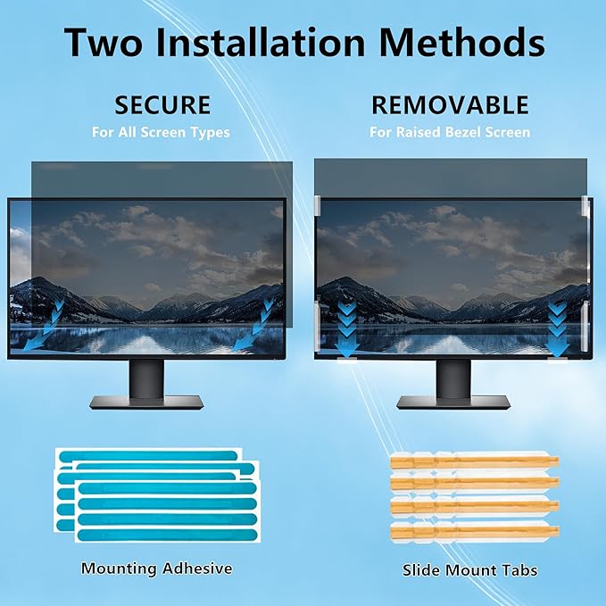 32 Inch Privacy Screen for Computer Curved Monitor Blue Light Screen Protector Anti Glare Anti-Scratch Monitor Privacy Shield Screen 32 Inch 16:9 Aspect Ratio