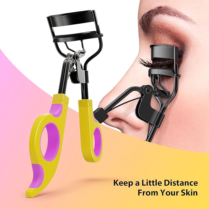 Kaasage Eyelash Curler with Pads, Lash Curler with 5 Extra Silicone Replacement Pads, Achieve Perfect Curls in 5 Seconds