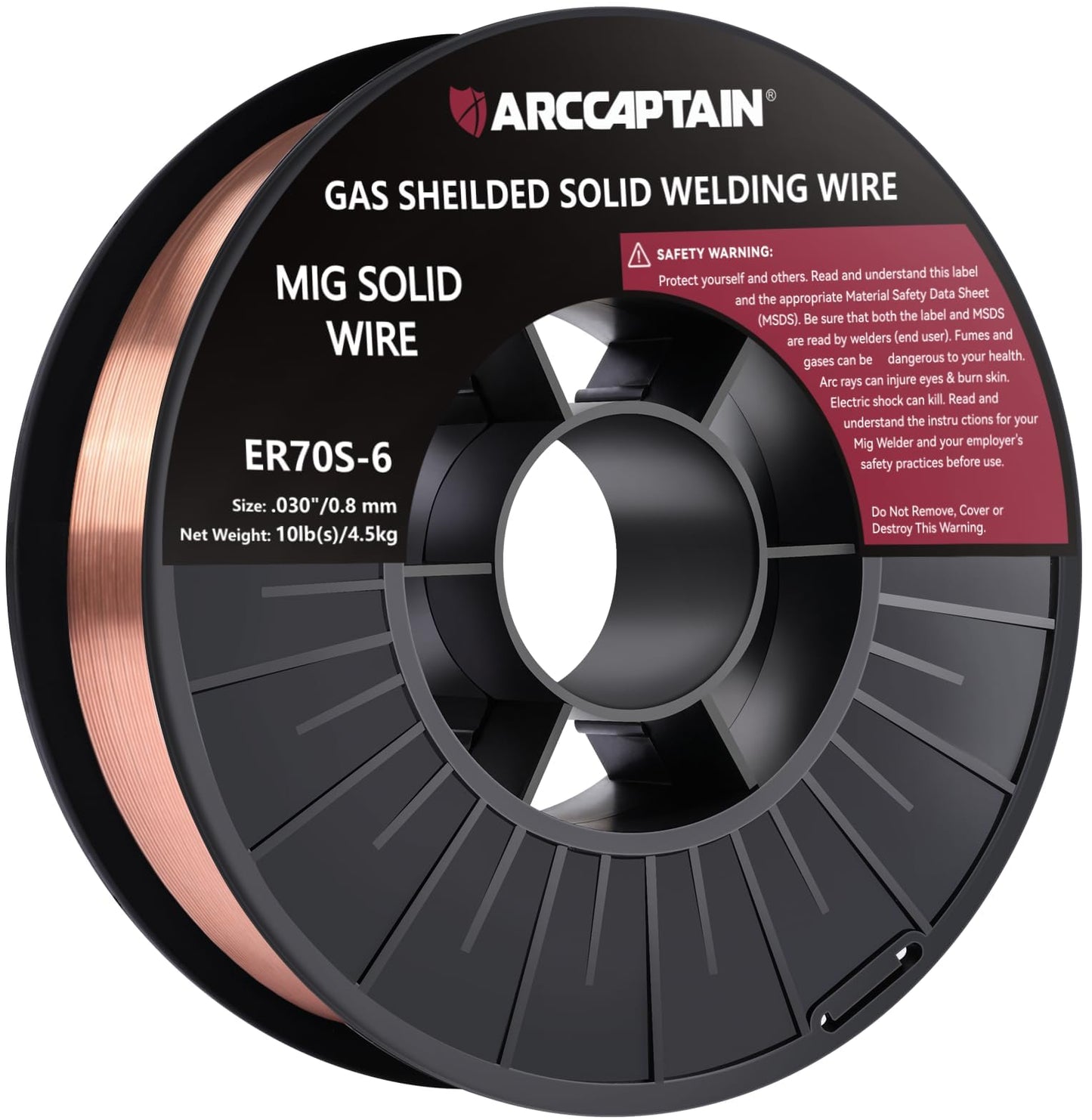 ARCCAPTAIN Mig Welding Wire, 0.030 10Lb Mig Wire ER70S-6 10Lbs Gas Solid Carbon Steel Low Splatter Mig Welding Wire Compatible With Lincoln Miller Forney Harbor Welder 0.08 4.5KG