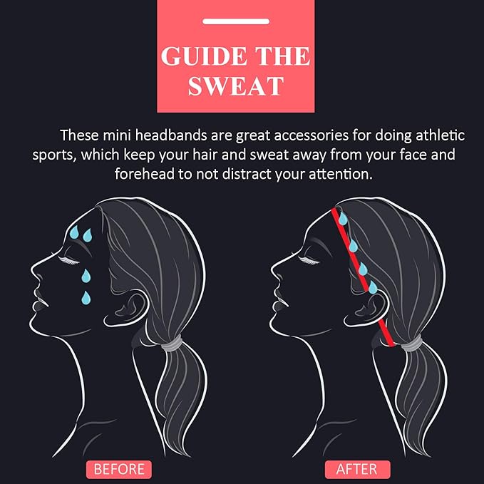 4 Pieces Elastic Sports Headbands Thick Non-Slip Hair Bands for Women and Men