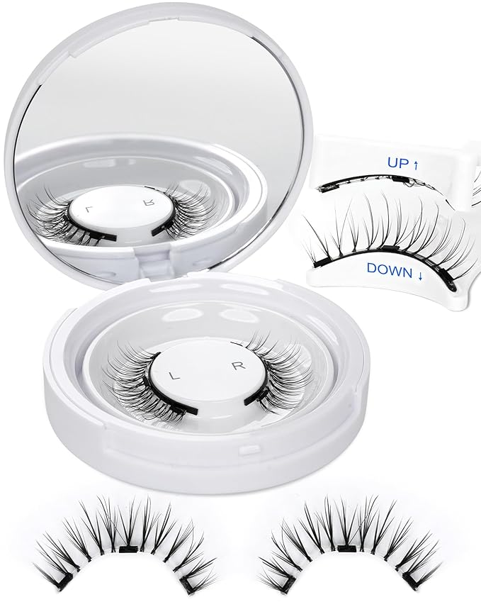 EMEDA Magnetic Eyelashes Natural Look No Glue Reusable Magnetic Lashes with Applicator, Faux Mink Lashes Lightweight & Comfortable for Women Sensitive Eyes Daily Makeup with Mirror Case (21)