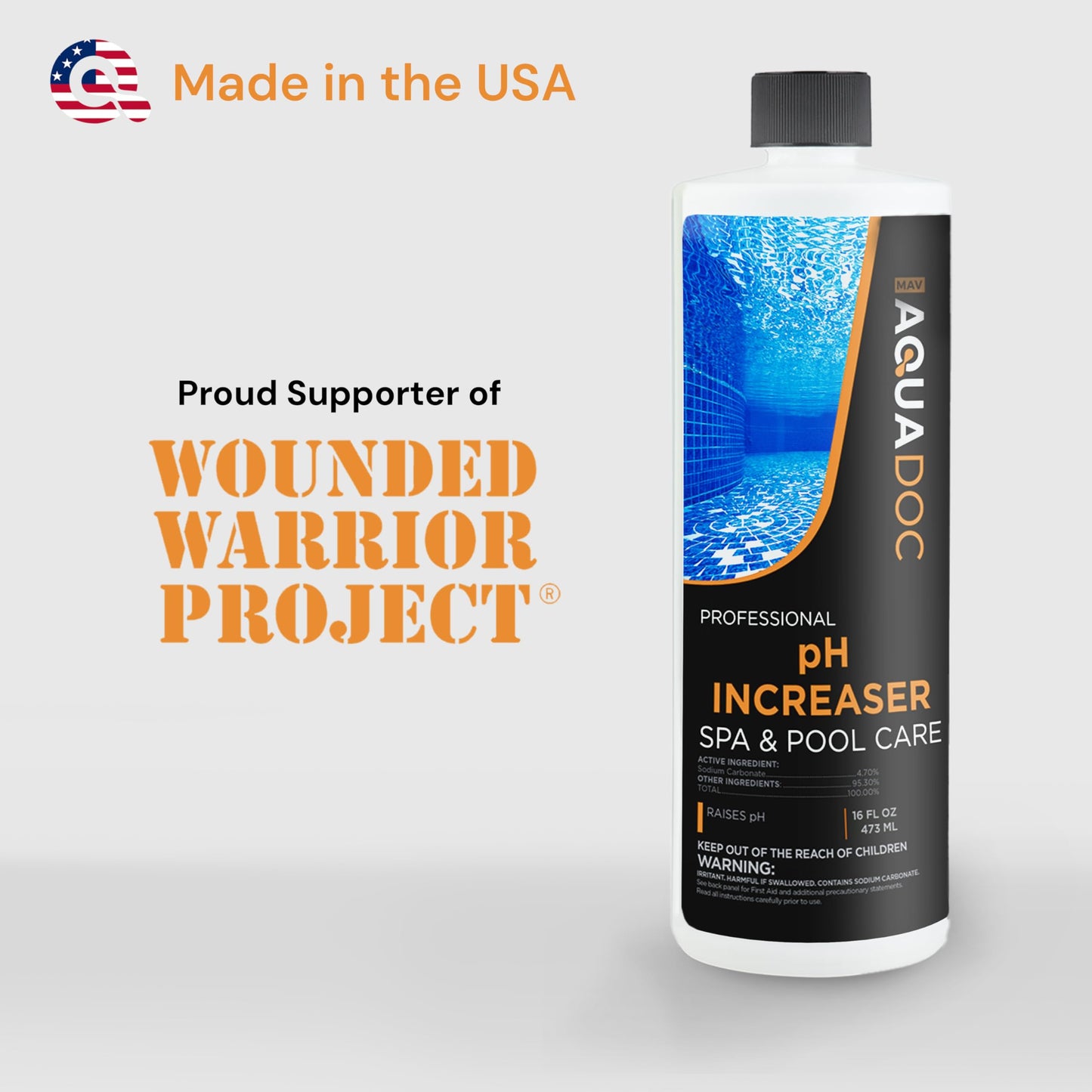 AquaDoc Spa pH Increaser for Hot Tub - 16oz - Spa pH Up for Water Balance - Hot Tub Chemicals Made in USA