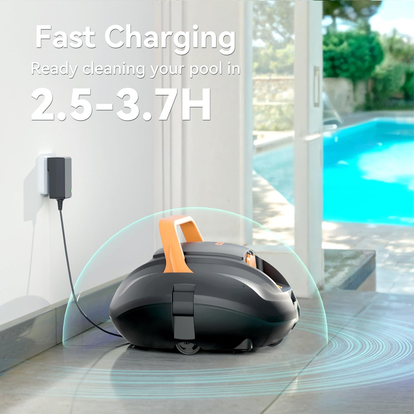 (2026 Upgrade) CliBot Cordless Pool Vacuum for Above Ground Pool - Dual-Motor Automatic Pool Cleaner with 120Mins Runtime, Easy One-Button Operation for Flat In-Ground and Above Ground Pools