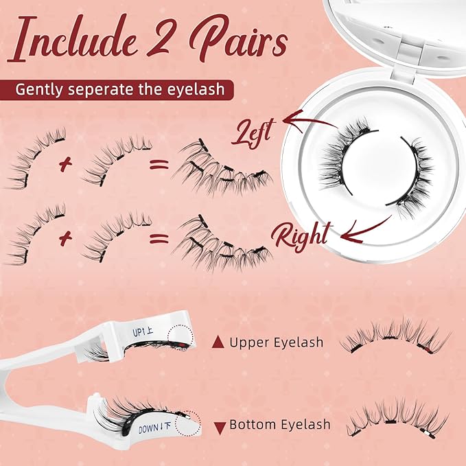 Higu clace Magnetic Eyelashes with Applicator Soft Magnetic Lashes Natural Look Wispy Magnet Lashes Easy to Wear and Remove Ã¯Â¼ÂDJCX-N04Ã¯Â¼Â