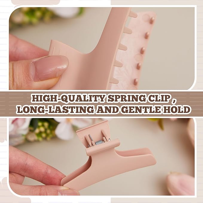 Batiyeer 12 Pcs Butterfly Hair Clips for Styling Sectioning Hair Clips for Women Butterfly Clamps Non Slip Claw Salon Section for Cutting Styling Coloring Thick Thin (Earthy Neutrals)