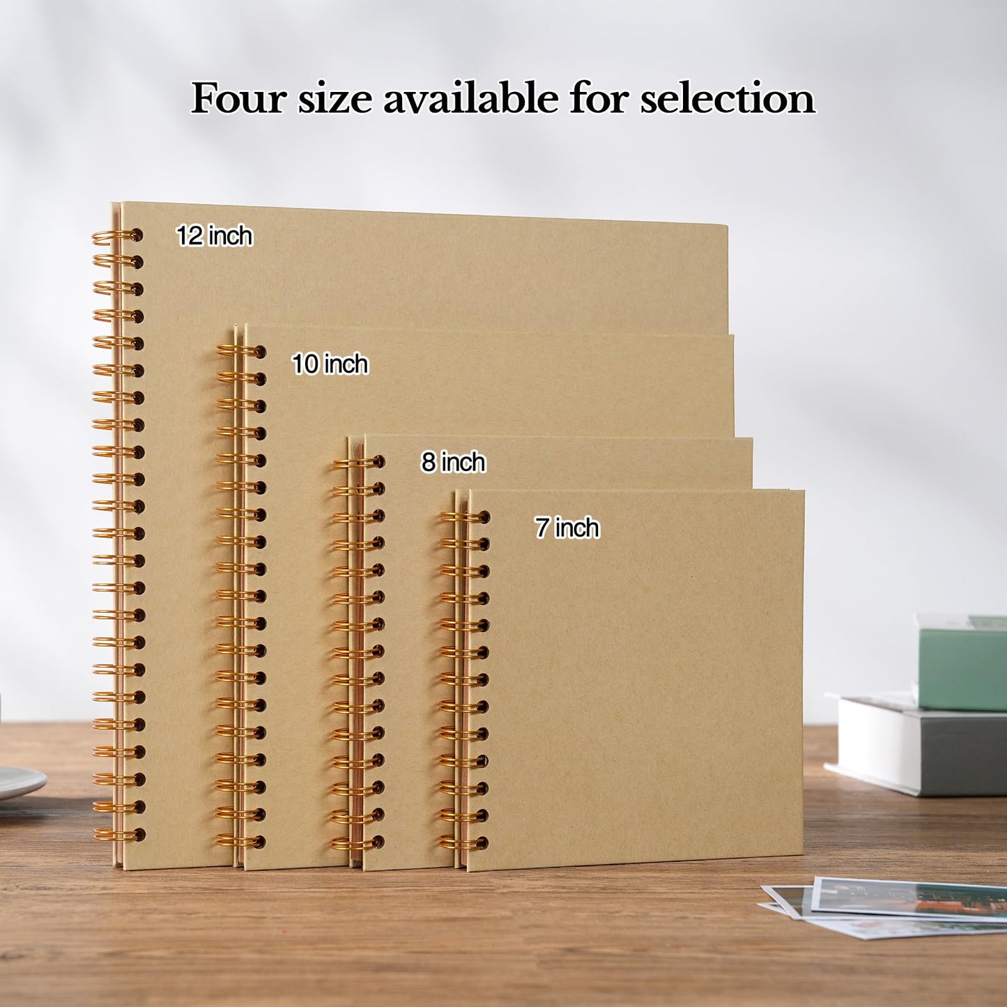 potricher 12 x 12 Inch DIY Scrapbook Album 40 Pages Hardcover Kraft Paper Scrap Book Photo Albums Memory Book for Wedding and Anniversary Family (Yellow, 12 Inch)