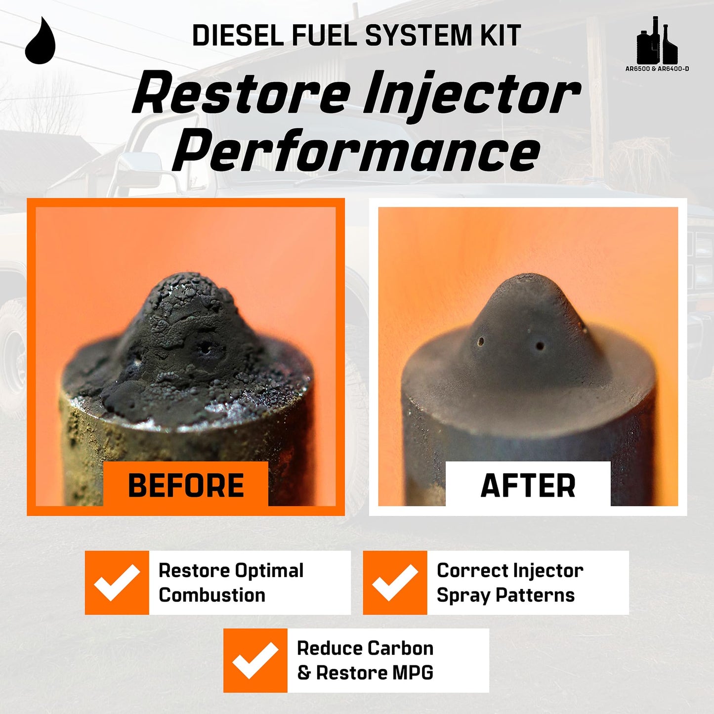 Archoil Diesel Fuel System Kit - AR6400-D (12 oz) + AR6500 (40 oz) - Complete Restoration For All Diesel Engines, Injector Cleaner, Lubricity Improver, DPF & Turbo Deposit Control, Cetane Booster