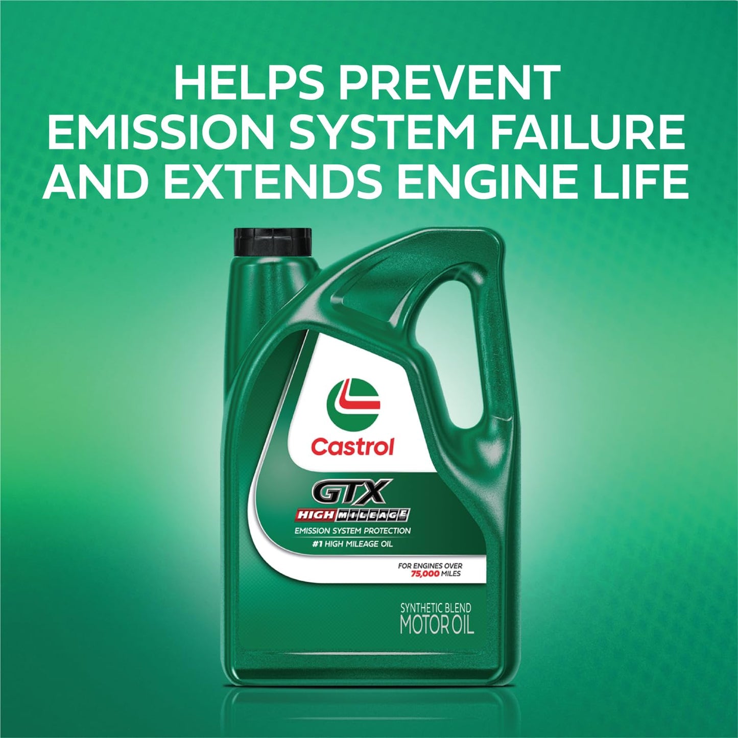 Castrol GTX High Mileage 10W-30 Synthetic Blend Motor Oil, 5 Quarts