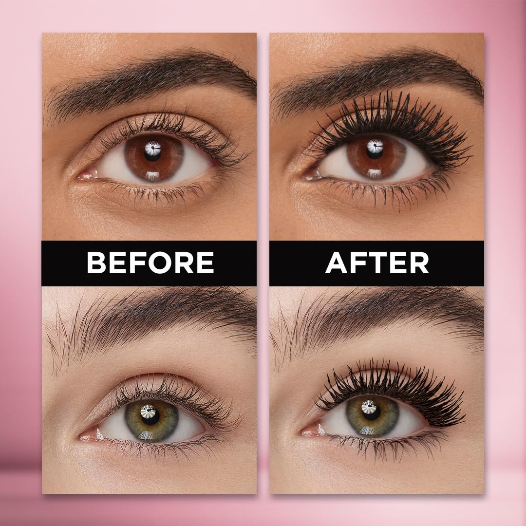 L'Oreal Paris Voluminous Lash Paradise Washable Mascara, Volumizing, Lengthening and Thickening Eye Makeup For Fuller-Looking Lashes, Blackest Black, 0.28 Fl Oz (Pack of 2) (Packaging May Vary)