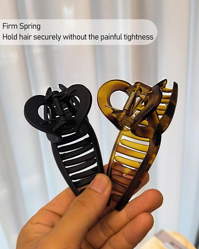 5 Inch Extra Large Claw Clips, 13 cm No Slip Matte Jumbo XL Hair Clips for Thick Long Curly Hair, Big Hair Claw Clips, 2 Pack
