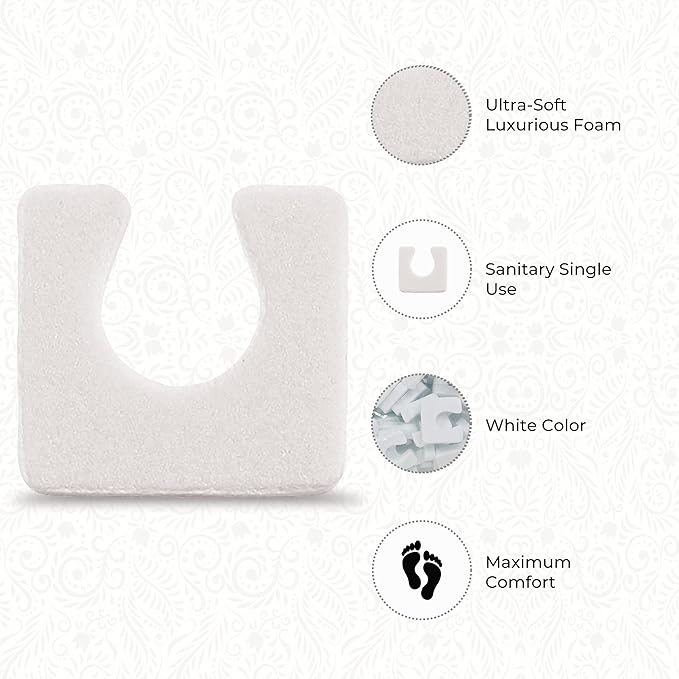 ForPro Sole Toe Separators, White, Individual Toe Separators for Pedicures, 144-Count