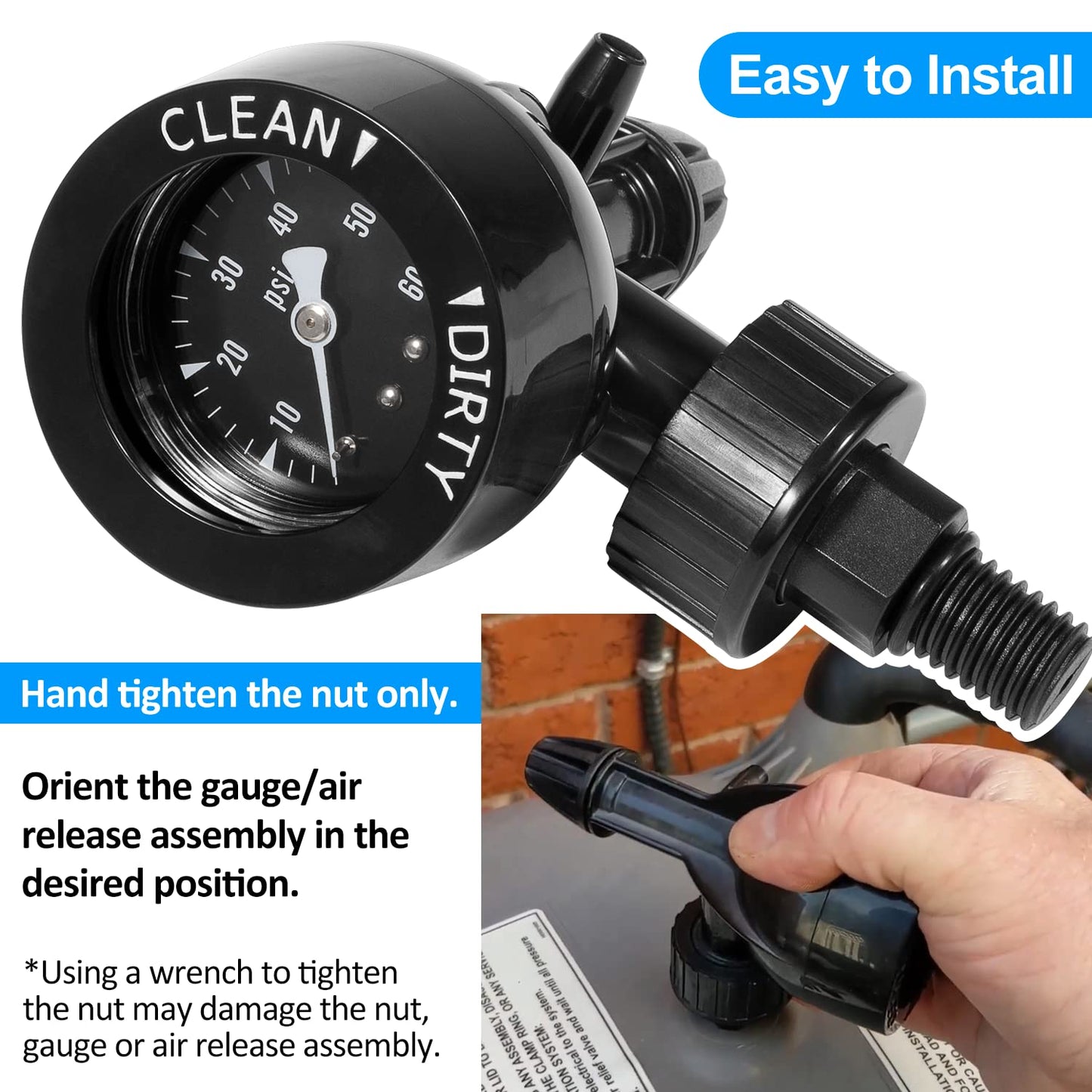 LAIKOU R0357200 Air Gauge Release Valve Assembly Replacement Compatible with Zodiac Jandy CV & CL, DEV & DEL, JS Series Pool and Spa Filters (R0357200)
