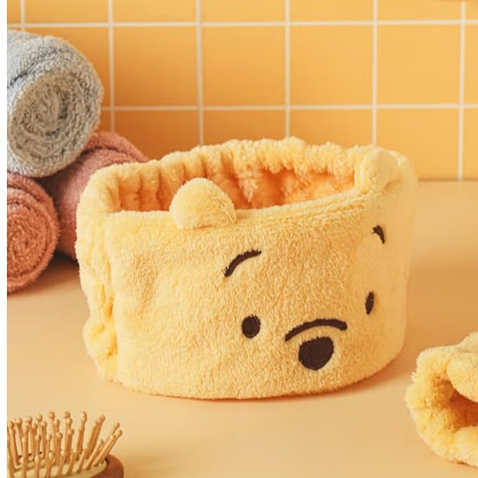 Bear-Pooh Facial Spa Headband 2 Pack - Plush Makeup & Skincare Hair Band for Women - Keeps Hair Out of Face - Cute & Fun Design for Fans - Perfect for Wash, Bath, Skincare, Makeup Routines