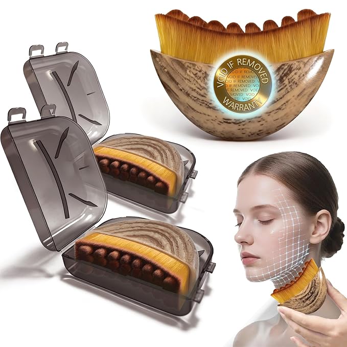 New Lymphatic Contour Face Brush, Face Brush For Lymphatic Drainage,Soft Facial Sculpting GuaSha Dry Tool，Face Contour Depuff Lift Tool For Anti-Puffiness & Detox, Fit The Skin Precisely （2 Pcs）