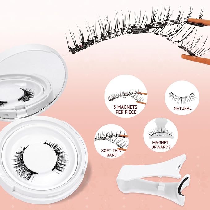 Higu clace Magnetic Eyelashes with Applicator Soft Magnetic Lashes Natural Look Wispy Magnet Lashes Easy to Wear and Remove Ã¯Â¼ÂDJCX-H04Ã¯Â¼Â
