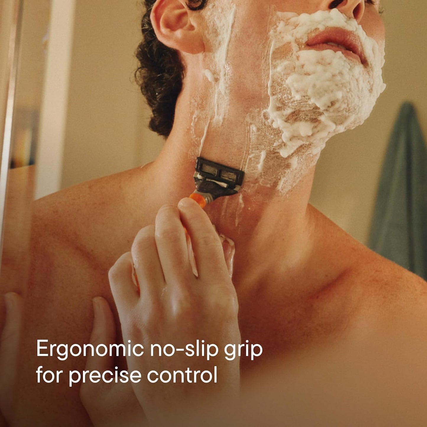 Harry's Original Shaving Kit for Men - Razor Handle, 15 Razor Blade Refills, and Travel Blade Cover - German Engineered - Orange