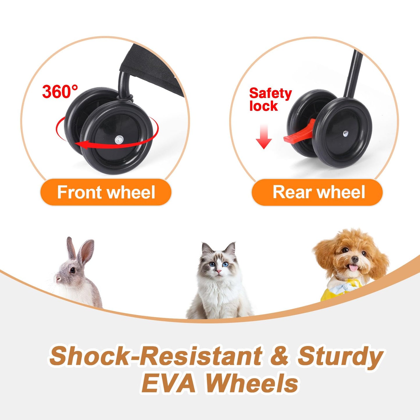 Wedyvko Travel Portable Dog Stroller, Pet Stroller for Small Puppy Dogs & Cats, Up to 33 lbs, Black