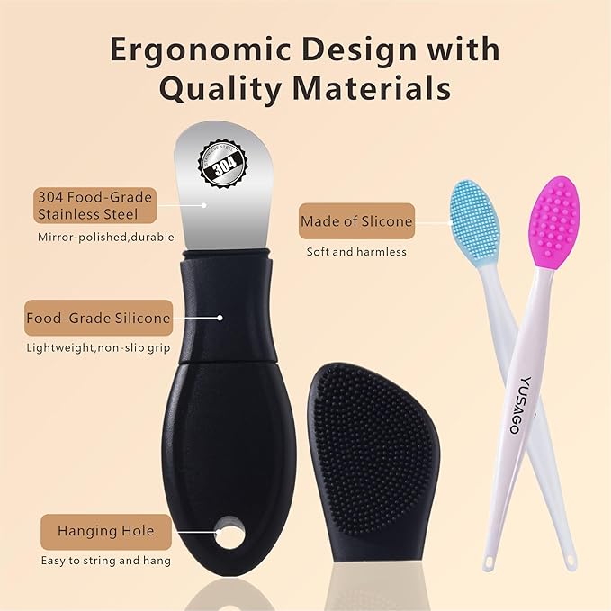 Face Washing Brushes,Nose Blackhead Removal Tools,3Pcs Pore Cleaning Brush, Skin Scrubber Face Spatula,Double-headed Blackhead Extractor Pimple Extractor,Face Scraper for Deep Cleansing (Black)