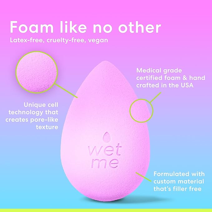 Beautyblender® Wave Beauty Blender Makeup Sponge, Super-Soft Foam Easily Blends Foundations, Powders & Creams, Made in USA, Reusable, Washable, Streak Free Application