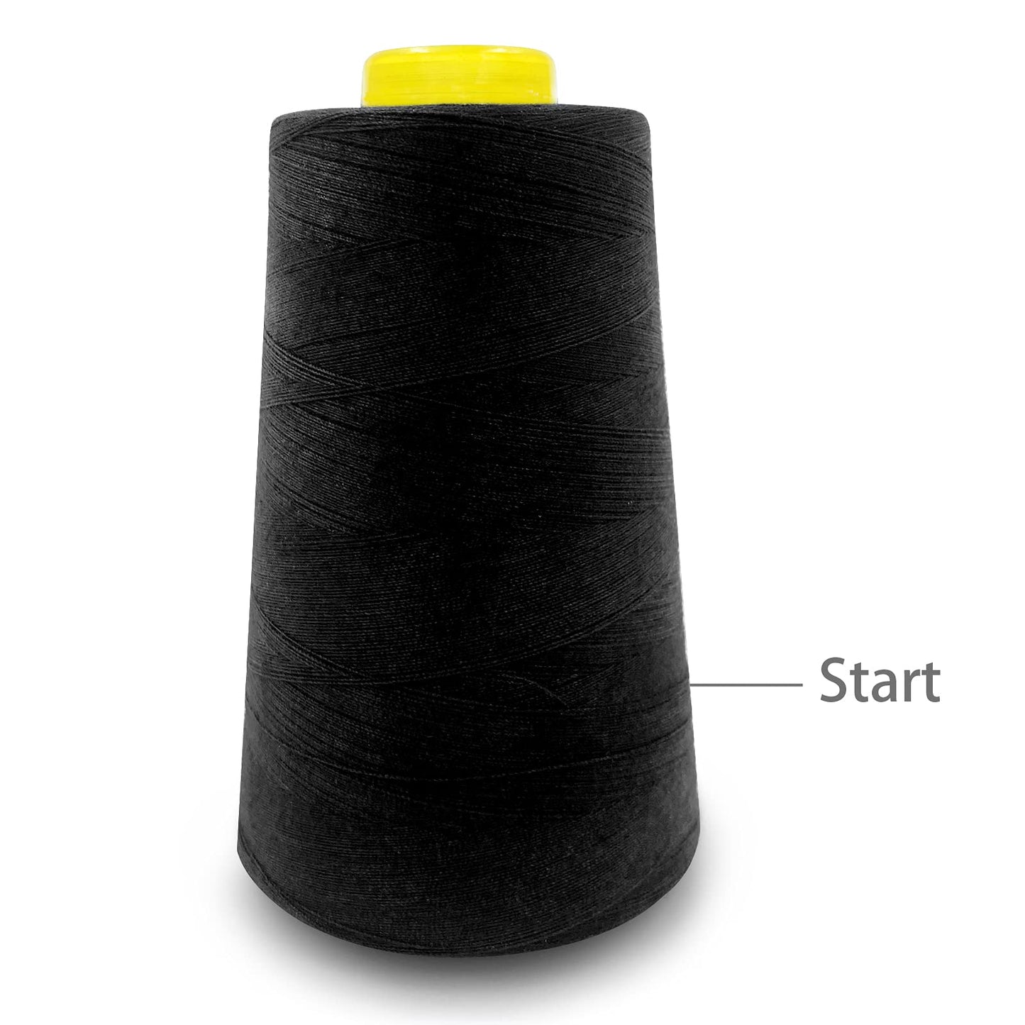Tortoise 8 Cones of 3000 Yards Each Spool Thread for All Purpose Sewing - 100% Polyester for Serger Overlock Quilting Machine 40S/2 White+Black