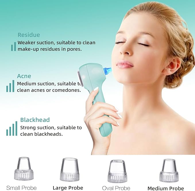 UMICKOO Face Scrubber Exfoliator,Facial Cleansing Brush Waterproof with LCD Screen,Blackhead Remover Vacuum with 5 Brush Heads,Face Spin Brush for Exfoliating, Massaging and Deep Pore Cleansing