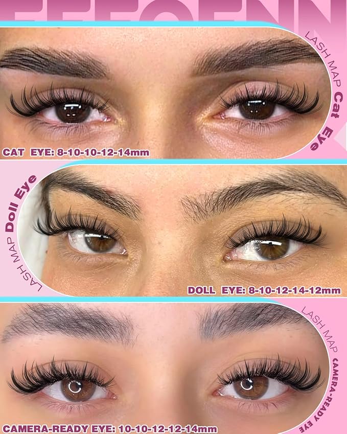 Lash Clusters Natural Eyelash Clusters Wispy Lashes Clusters C Curl Cluster Eyelash Extensions 8-14mm Lash Cluster Invisible Band Individual Lashes Bunny Cluster Lashes by Eefofnn
