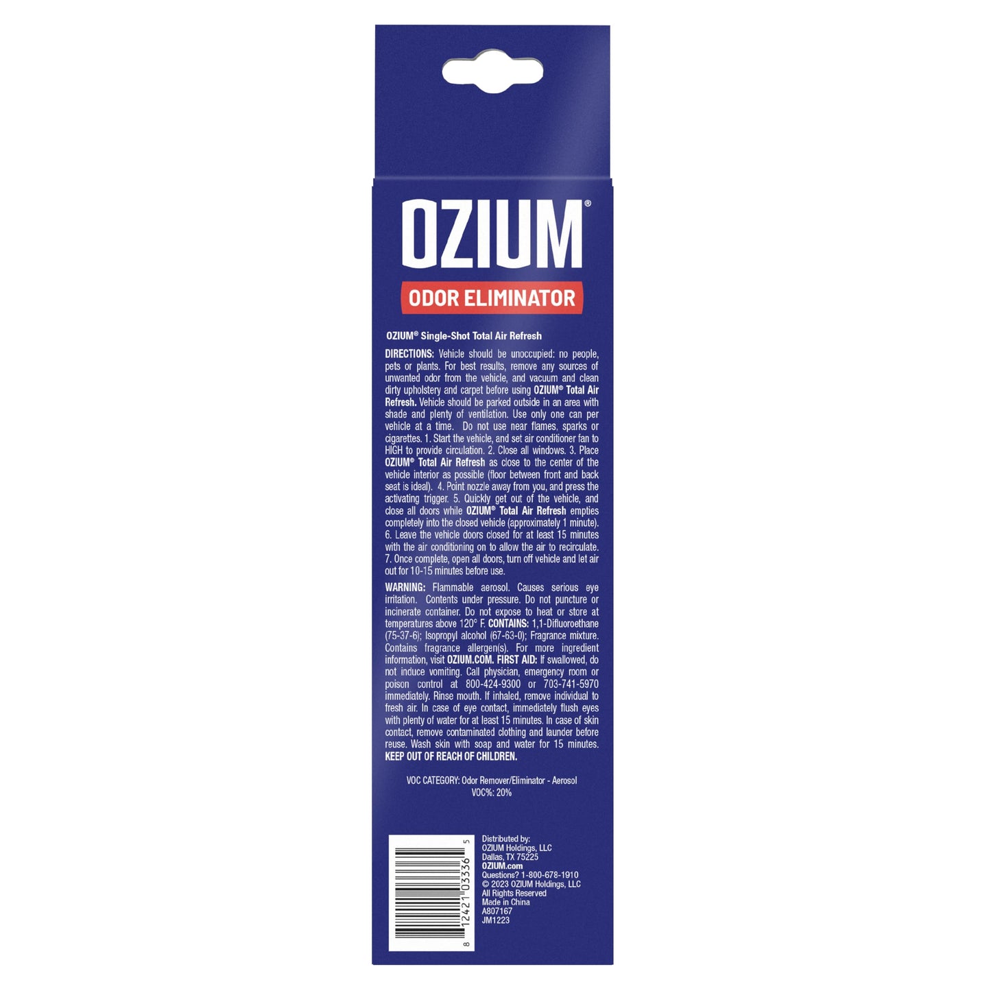 Ozium Air Sanitizer, 2 oz Car Fogger: Single-Shot Smoke Odor Eliminator & Car Air Freshener (New Car Smell, 4 Packs)