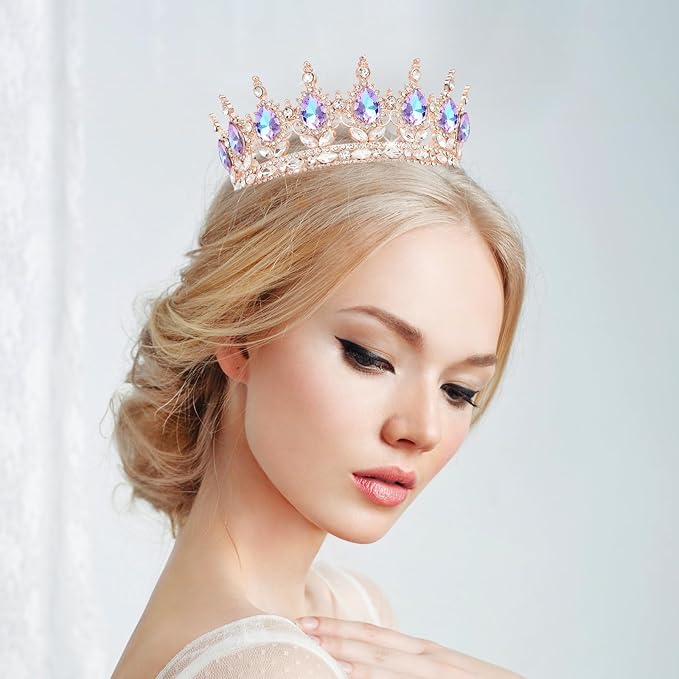 YOUlDIANZI Queen Crown Rhinestone Wedding Crowns and Tiaras for Women Costume Party Hair Accessories Princess Birthday Crown Crystal Bridal Crowns