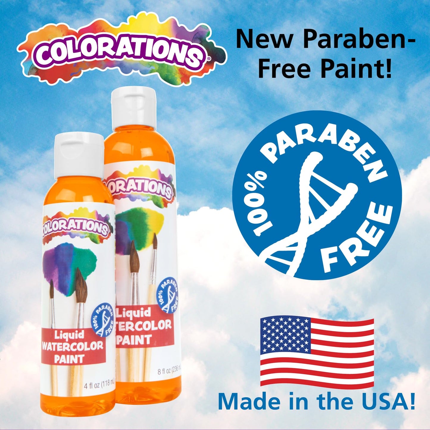 Colorations - LWPACK Liquid Watercolor Paint, 4 fl oz, Set of 6, Non-Toxic, Painting, Kids, Craft, Hobby, Fun, Water Color, Posters, Cool Effects, Versatile, Gift
