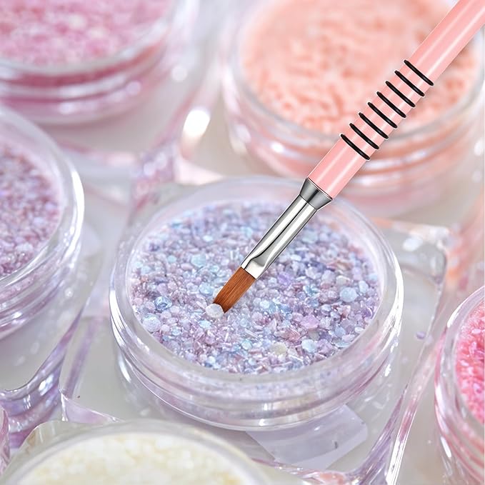 7Pcs Nail Art Brush Set, Dual Tipped Silicone Nail Tools, Nail Art Sculpture Pen, Rhinestone Nail Polish Carving Pen, 3D Nail Art Flower Brush, Acrylic Nail Brush, Nail Art Tools for Home Salon