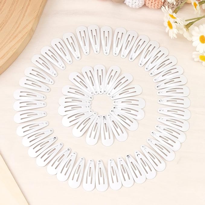1Inch White Snap Hair Clips, 60Pcs Small Hair Clips for Little Girls, Baby Infant 3cm Candy Color Barrettes for Toddlers Hair Accessories