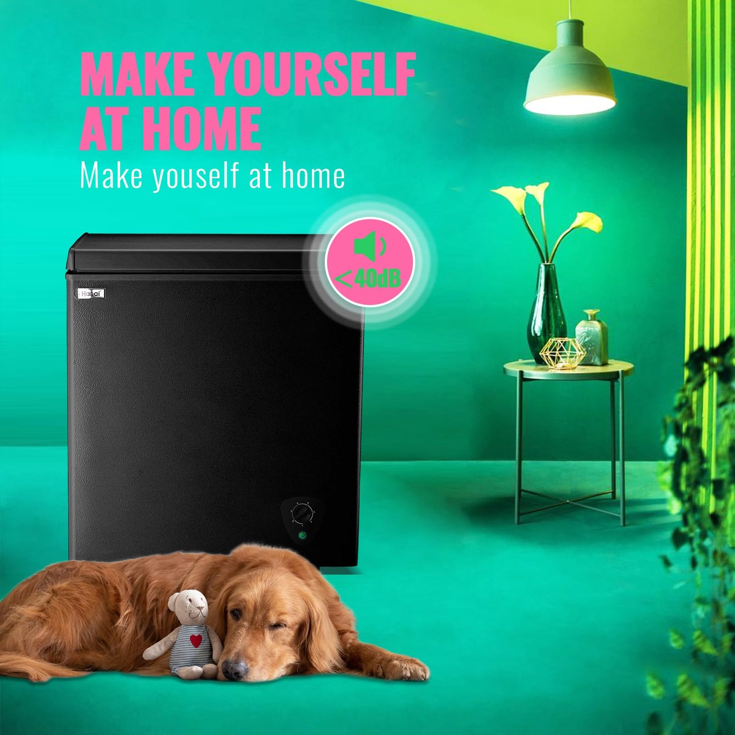 Deep Freezer WANAI 5.0 Cubic Chest Freezer with Top Open Door and Removable Storage Basket, 7 Gears Temperature Control, Energy Saving, Ideal for Office Dorm or Apartment