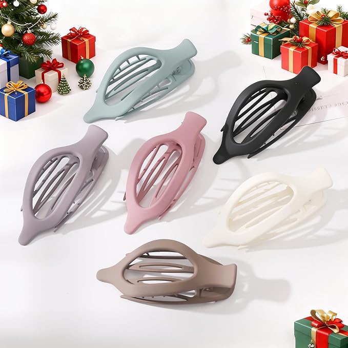 6 Packs Flat Hair Clips, Curved Claw Clips for Women Girls, Alligator Clips for Thick Thin Hair, Strong Hold Duck Billed Clips,4.7 Inch Hair Barrettes for Styling Sectioning