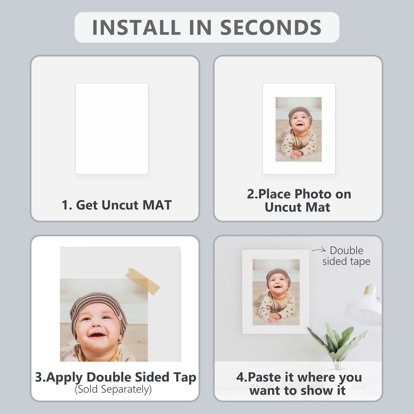 Somime 25 Pack Backing Boards Only - 11x14 Uncut White Mats Matboards, Acid Free Backerboards for Art Prints, Ideal for Photos/Pictures/Prints/Frames/Arts